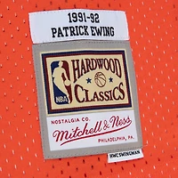 Men's Mitchell & Ness Patrick Ewing Orange/Royal New York Knicks 1991/92 Hardwood Classics Fadeaway Swingman Player Jersey