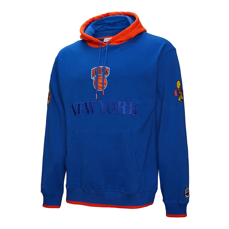 Sweat à capuche Mitchell & Ness Royal New York Knicks Hardwood Classics Team OG 3.0 pour homme
