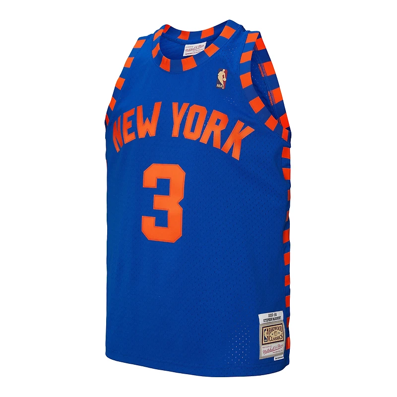Maillot Swingman Mitchell & Ness Stephon Marbury bleu New York Knicks 2005/06 Hardwood Classics pour homme