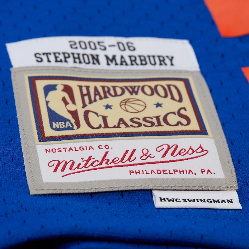 Maillot Swingman Mitchell & Ness Stephon Marbury bleu New York Knicks 2005/06 Hardwood Classics pour homme