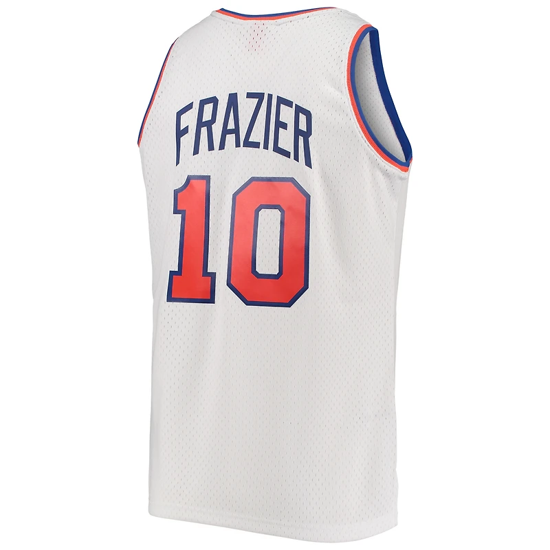 Men's Mitchell & Ness Walt Frazier White New York Knicks Hardwood Classics Swingman Jersey