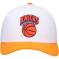 Men's Mitchell & Ness White/Orange New York Knicks Hardwood Classics Core 2-Tone 2.0 Pro Snapback Hat