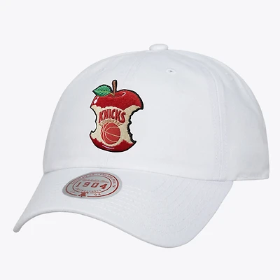 Casquette ajustable Mitchell & Ness blanche New York Knicks Apple Bite 1904 pour homme