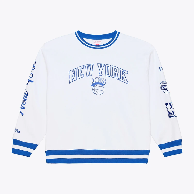 Men's Mitchell & Ness White New York Knicks Arctic Fleece Sweatshirt