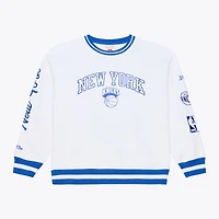 Men's Mitchell & Ness  White New York Knicks Arctic Fleece Sweatshirt