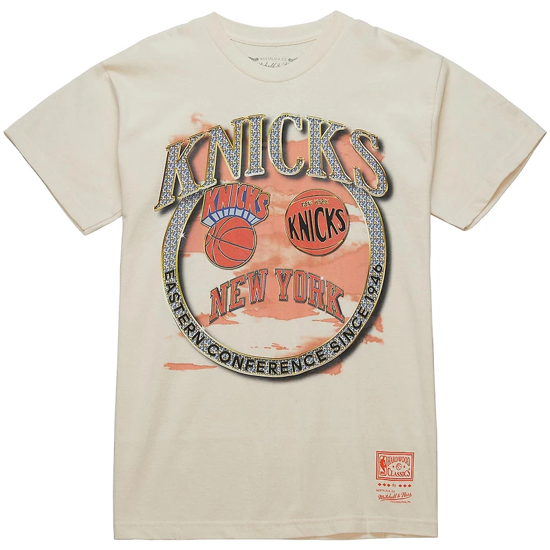 Men's Mitchell & Ness  White New York Knicks Big Tall Hardwood Classics Crown Jewels T-Shirt