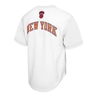 Men's Mitchell & Ness White New York Knicks Hardwood Classics Batting Practice Mesh Jersey T-Shirt