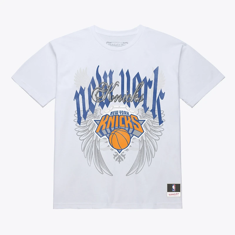 Men's Mitchell & Ness White New York Knicks Old English Classic T-Shirt