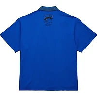Chemise boutonnée Mitchell & Ness x Purple Brand bleu marine pour homme, motif New York Knicks