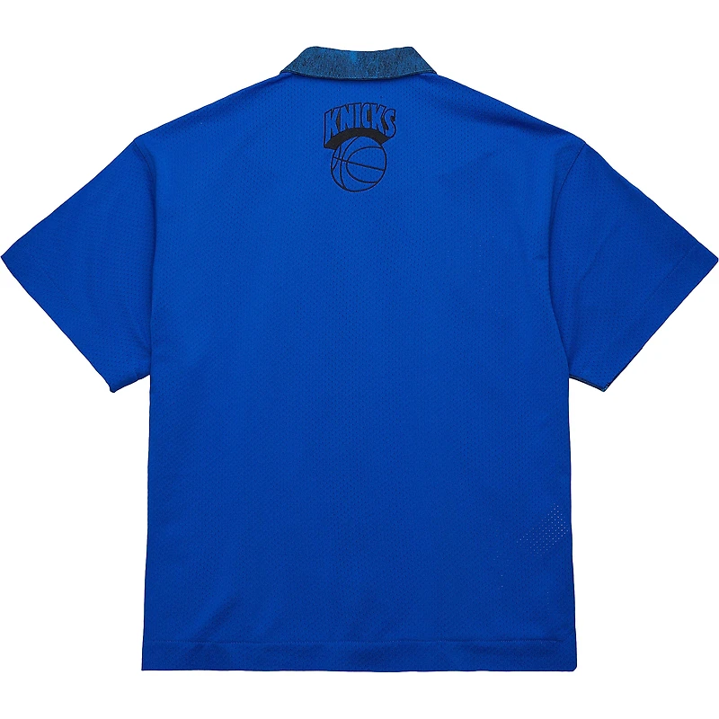 Men's Mitchell & Ness x Purple Brand Navy New York Knicks Button-Up Shooting Shirt