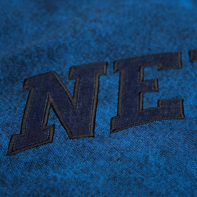 Chemise boutonnée Mitchell & Ness x Purple Brand bleu marine pour homme, motif New York Knicks