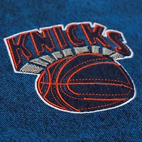 Chemise boutonnée Mitchell & Ness x Purple Brand bleu marine pour homme, motif New York Knicks