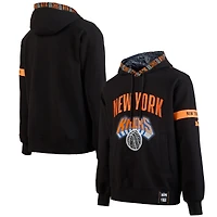 Sweat à capuche de qualité supérieure NBA x Two Hype pour homme, collection Culture & Hoops, New York Knicks, noir