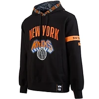 Sweat à capuche de qualité supérieure NBA x Two Hype pour homme, collection Culture & Hoops, New York Knicks, noir