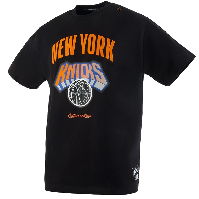 T-shirt noir de qualité supérieure pour homme NBA x Two Hype New York Knicks Collection Culture & Hoops