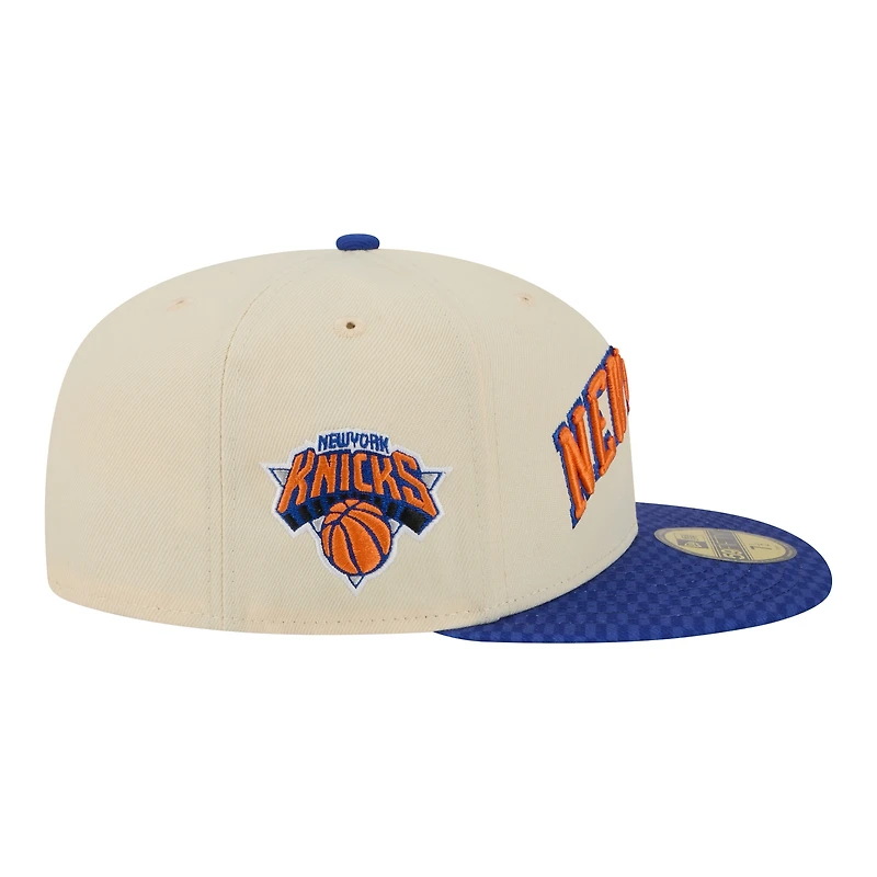 Casquette ajustée New Era 59FIFTY beige York Knicks City Edition pour homme