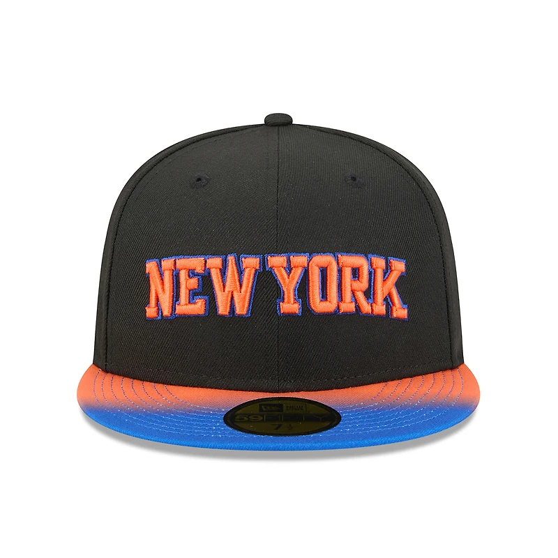 Men's New Era Black/Blue York Knicks Jersey Hook Statement Edition 59FIFTY Fitted Hat