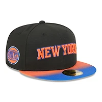 Men's New Era Black/Blue York Knicks Jersey Hook Statement Edition 59FIFTY Fitted Hat