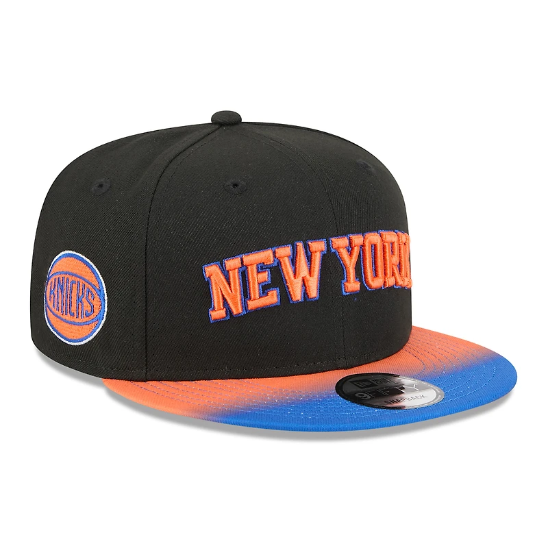 Men's New Era Black/Blue New York Knicks Jersey Hook Statement Edition 9FIFTY Snapback Hat