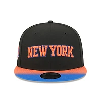 Men's New Era Black/Blue New York Knicks Jersey Hook Statement Edition 9FIFTY Snapback Hat