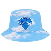 Men's New Era Black/Light Blue York Knicks Summer Sun and Storm Reversible Bucket Hat