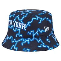 Men's New Era Black/Light Blue York Knicks Summer Sun and Storm Reversible Bucket Hat