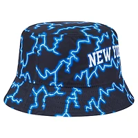 Men's New Era Black/Light Blue York Knicks Summer Sun and Storm Reversible Bucket Hat