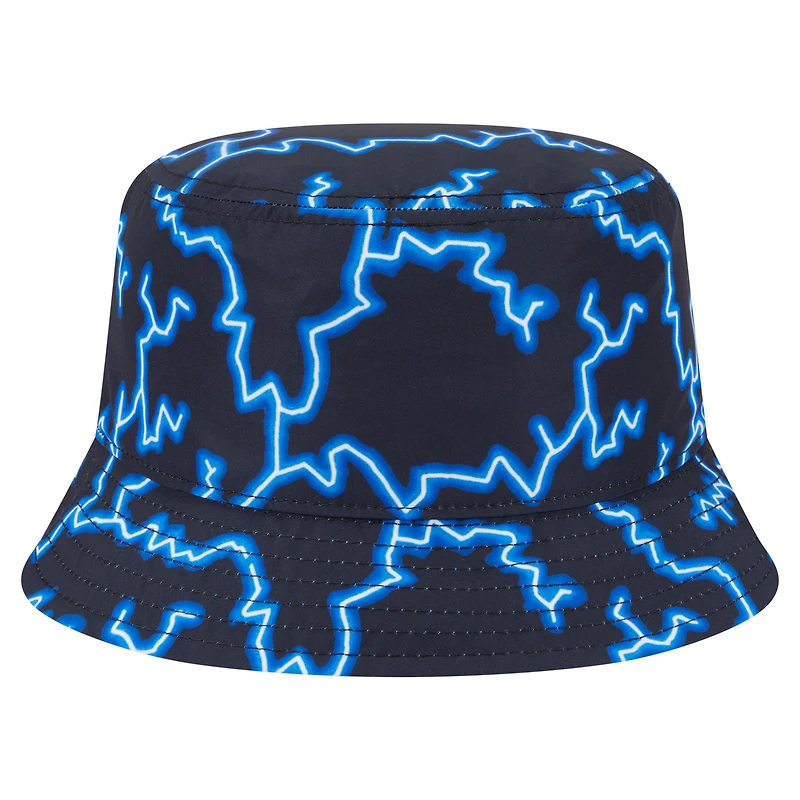 Bob réversible New Era noir/bleu clair York Knicks Summer Sun and Storm pour homme