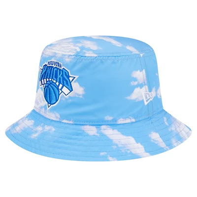 Men's New Era Black/Light Blue York Knicks Summer Sun and Storm Reversible Bucket Hat