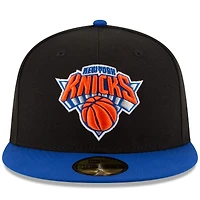 Casquette ajustée 59FIFTY 2Tone de l'équipe officielle des New York Knicks Era pour homme, noir/royal