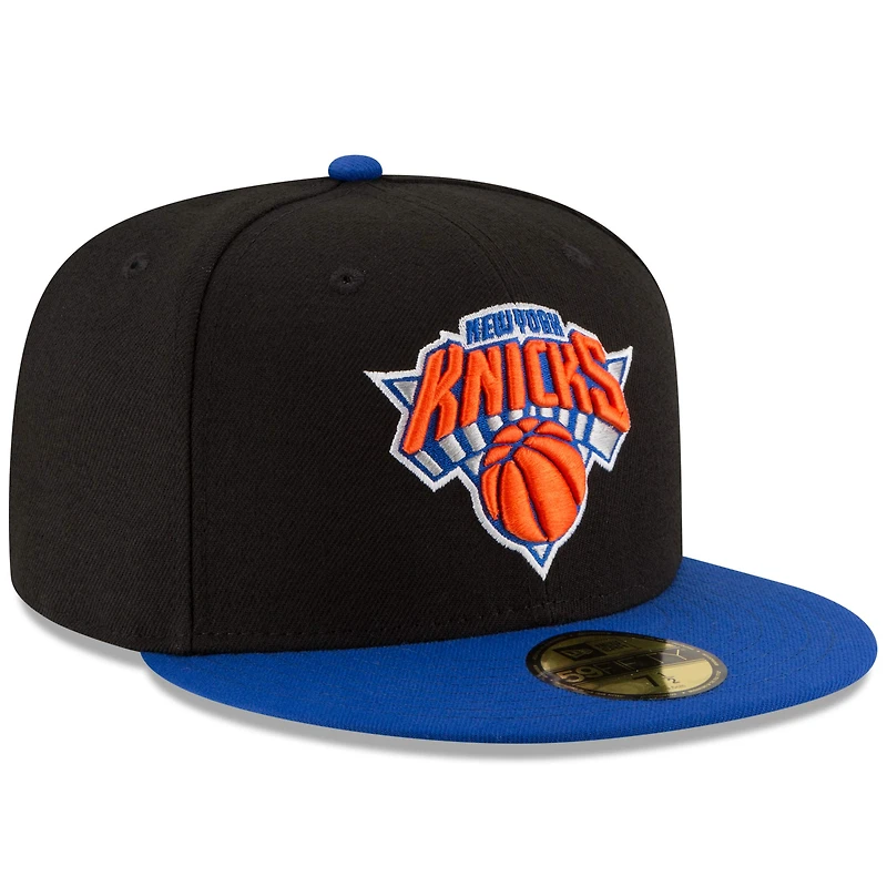 Casquette ajustée 59FIFTY 2Tone de l'équipe officielle des New York Knicks Era pour homme, noir/royal
