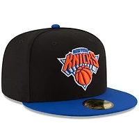 Casquette ajustée 59FIFTY 2Tone de l'équipe officielle des New York Knicks Era pour homme, noir/royal