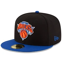 Casquette ajustée 59FIFTY 2Tone de l'équipe officielle des New York Knicks Era pour homme, noir/royal