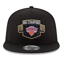 Men's New Era Black New York Knicks 2026 NBA Finals Champions Locker Room Replica 9FIFTY Snapback Hat