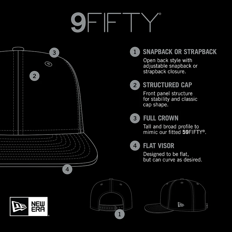 Men's New Era Black New York Knicks Black & White Logo 9FIFTY Adjustable Snapback Hat