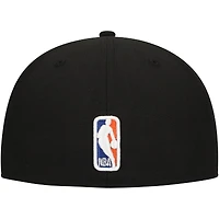 Men's New Era Black York Knicks Blackout Shadow Logo 59FIFTY Fitted Hat