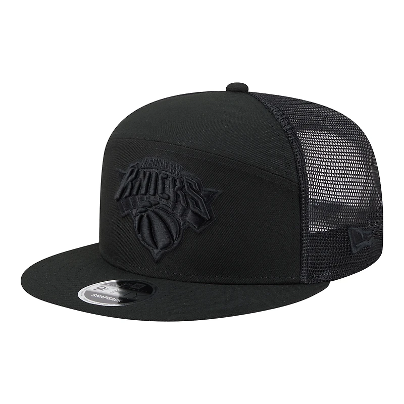 Men's New Era Black New York Knicks Block Split Panel 9FIFTY Snapback Hat