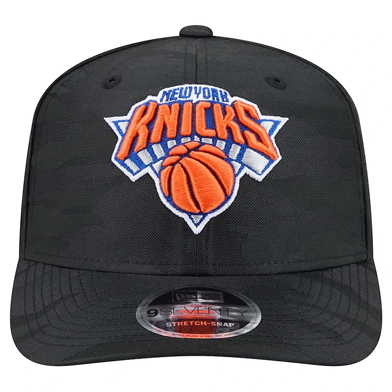 Men's New Era Black New York Knicks Camo 9SEVENTY Perforated Adjustable Hat