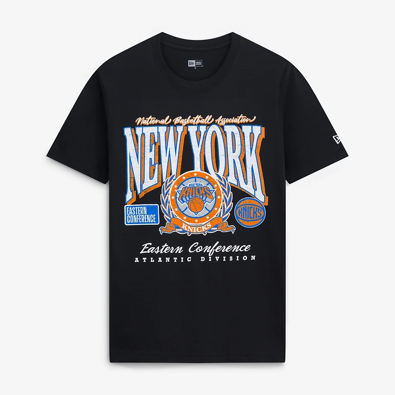 Men's New Era Black York Knicks Classic Crest T-Shirt