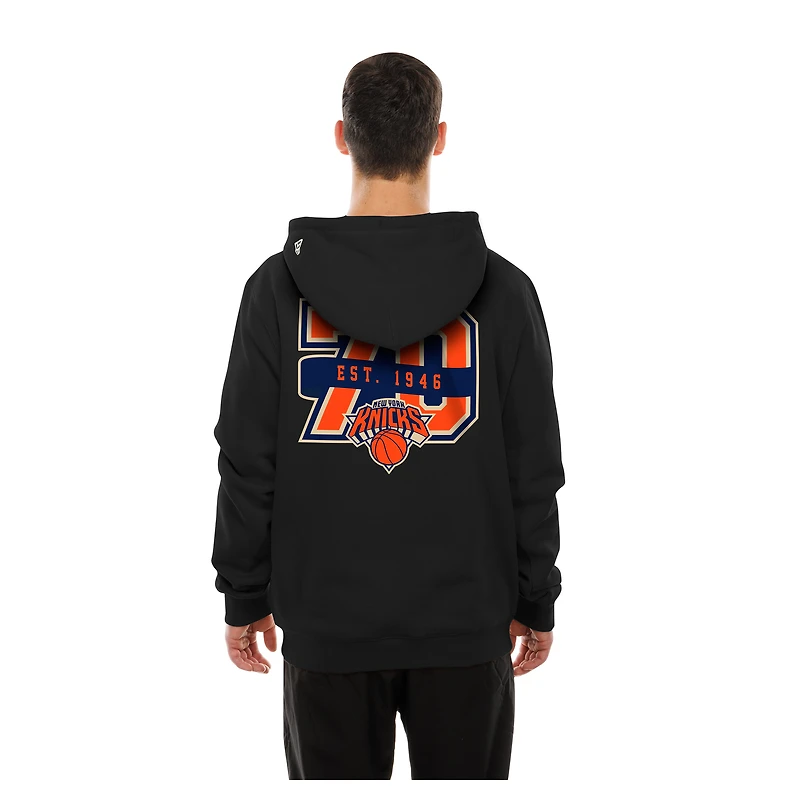 Sweat à capuche New Era noir pour homme, logo York Knicks devant et derrière