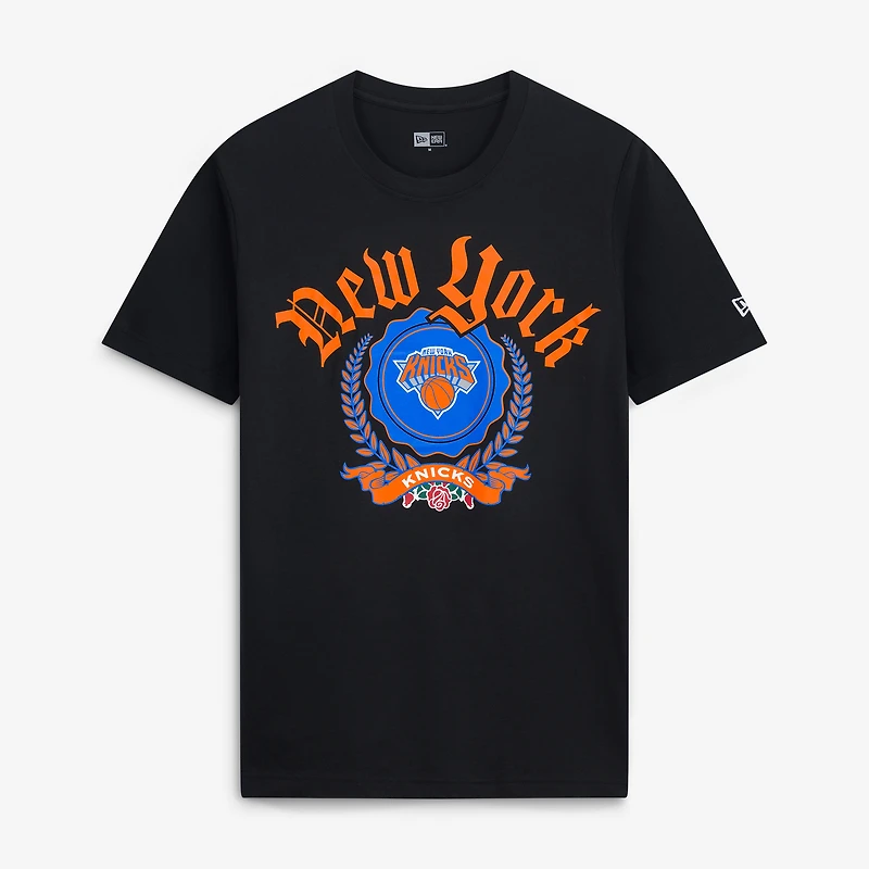 Men's New Era Black York Knicks Gothic Crest T-Shirt