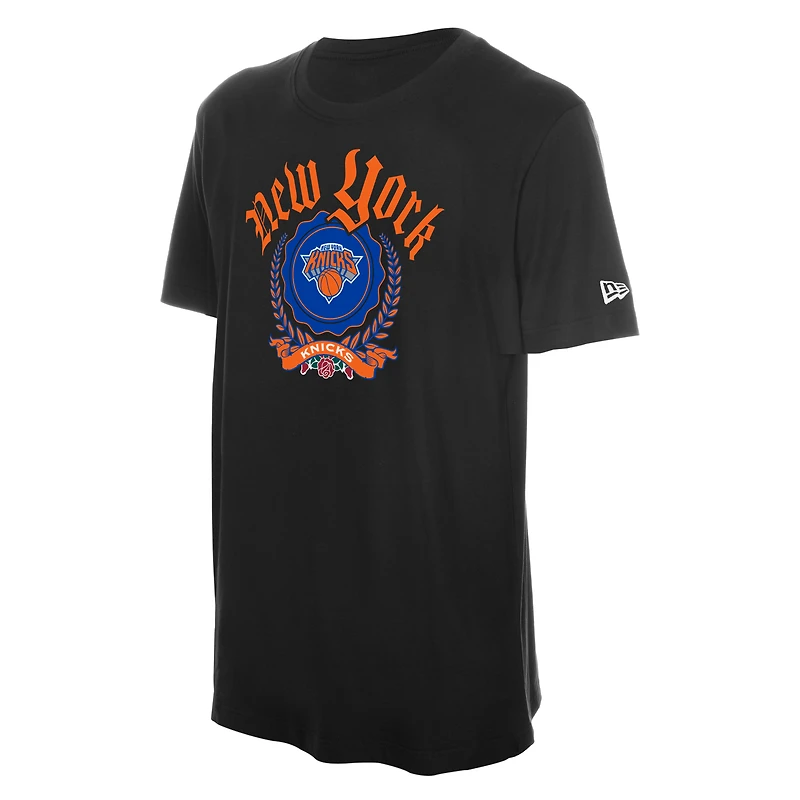 Men's New Era Black York Knicks Gothic Crest T-Shirt