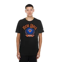 Men's New Era Black York Knicks Gothic Crest T-Shirt