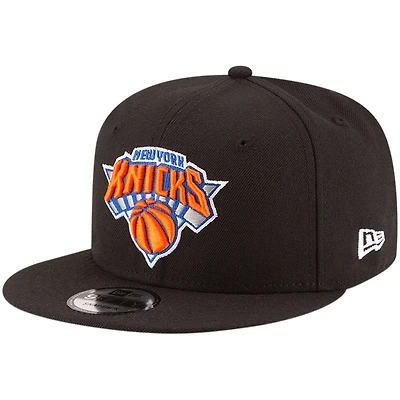 Casquette Snapback 9FIFTY noire New Era pour hommes des New York Knicks, couleur officielle de l'équipe