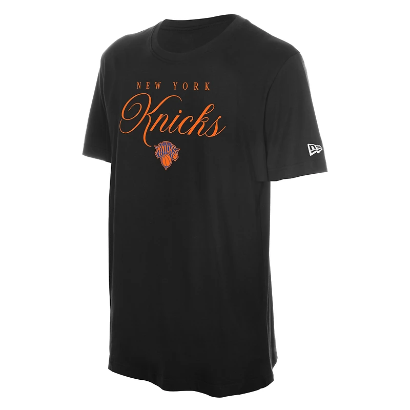 Men's New Era Black York Knicks Script T-Shirt