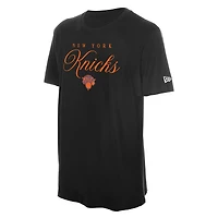 Men's New Era Black York Knicks Script T-Shirt