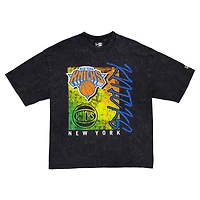 T-shirt délavé aux enzymes Sport Classics New Era pour homme, noir, des York Knicks