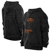 Men's New Era  Black York Knicks Sport Night Mineral Wash Pullover Hoodie