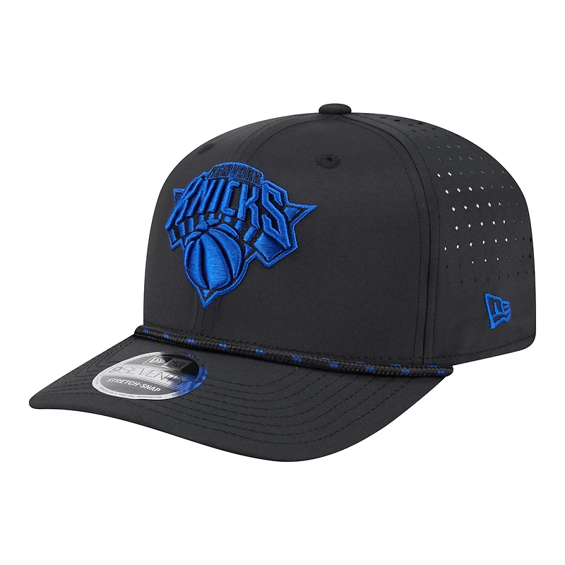 Men's New Era Black New York Knicks Sport Rope Vented Stretch-Snap 9SEVENTY Hat