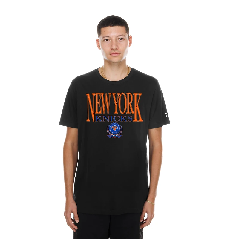 T-shirt noir New Era pour homme avec logo des York Knicks